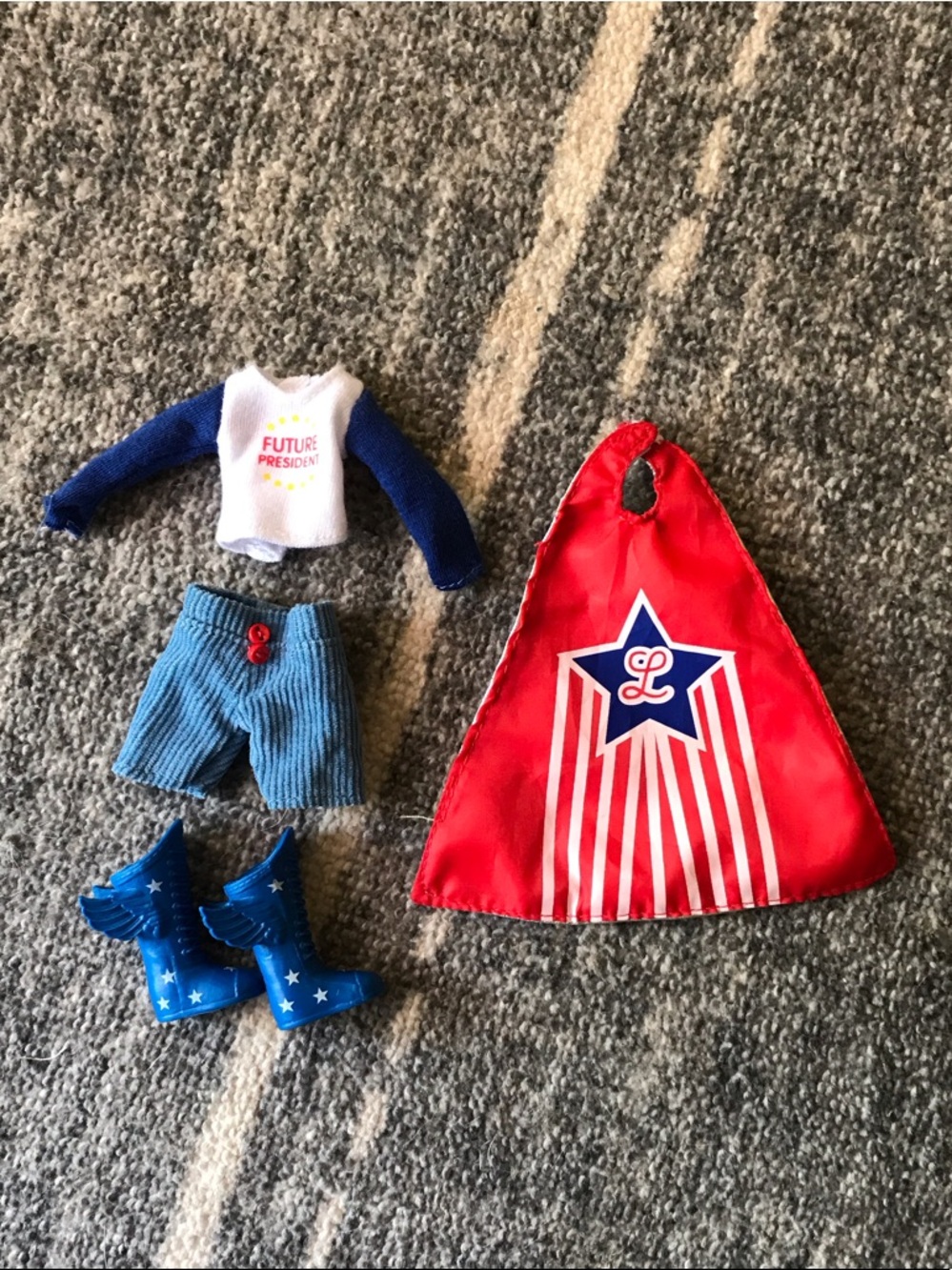 Lottie Doll Red Star Cape & Blue Outfit Doll Clothing Set